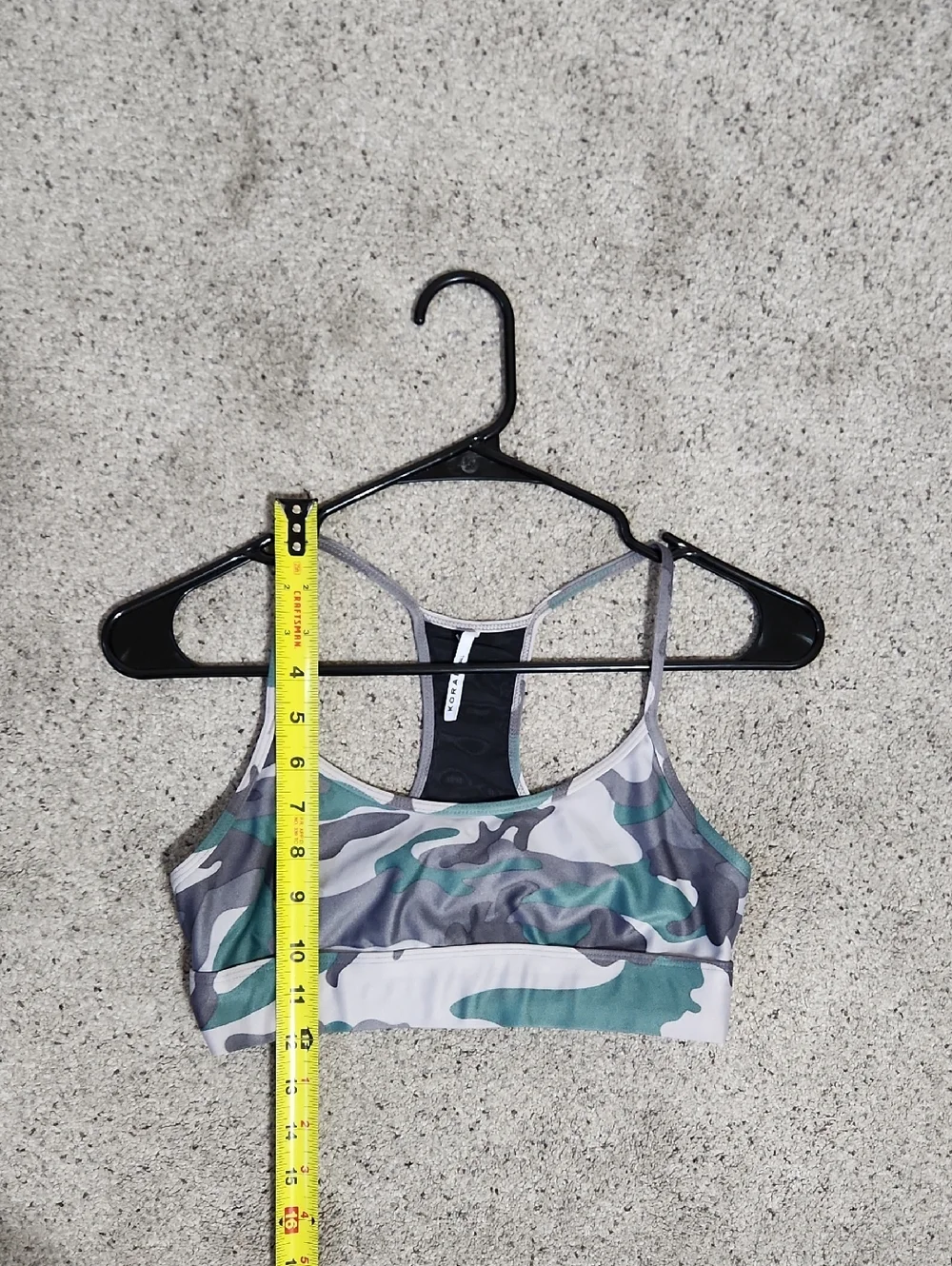 Koral Camo Sweeper Sports Bra Size XS Green/Teal Camo